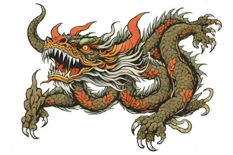 Japanese Dragon Flying