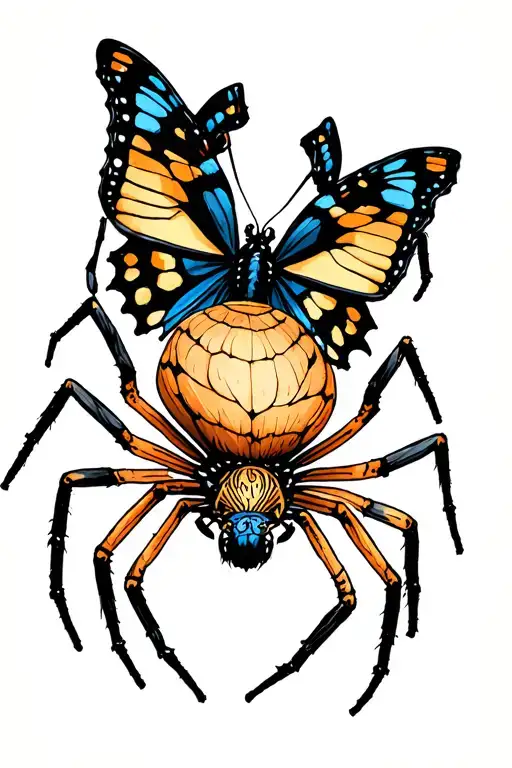 Spider And Butterfly