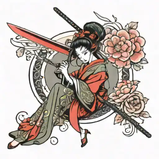 Geisha With Sword