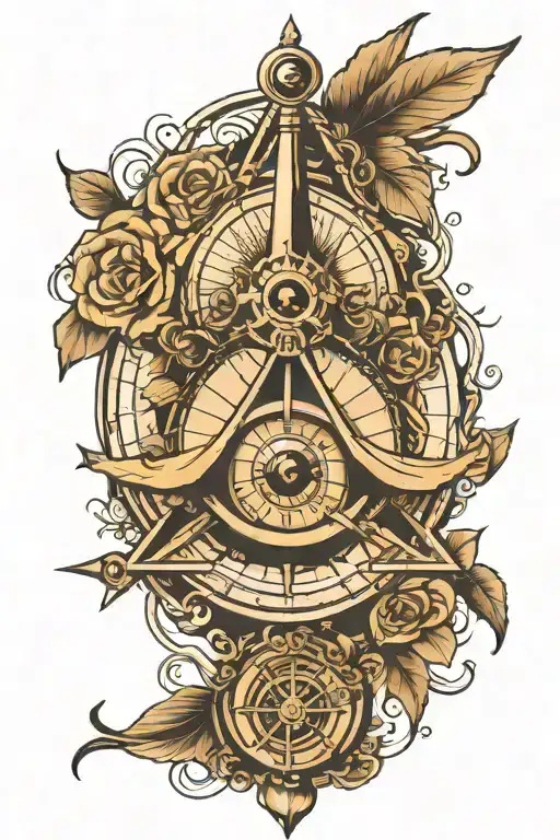 Eye And Compass Surrounded