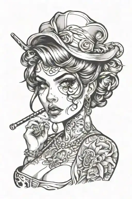 Sexy Gangster Girl With Sucker