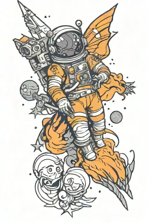 Space Themed Tattoo Design