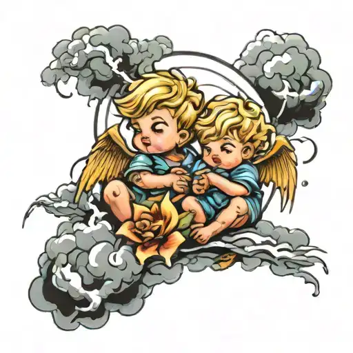 Little Angles With Thunder And Clouds