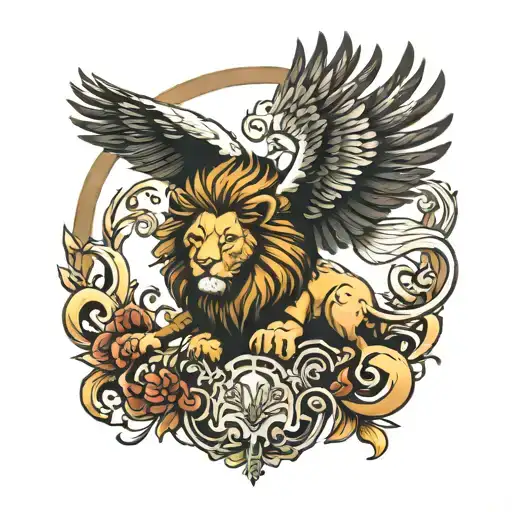 Lion And A Eagle