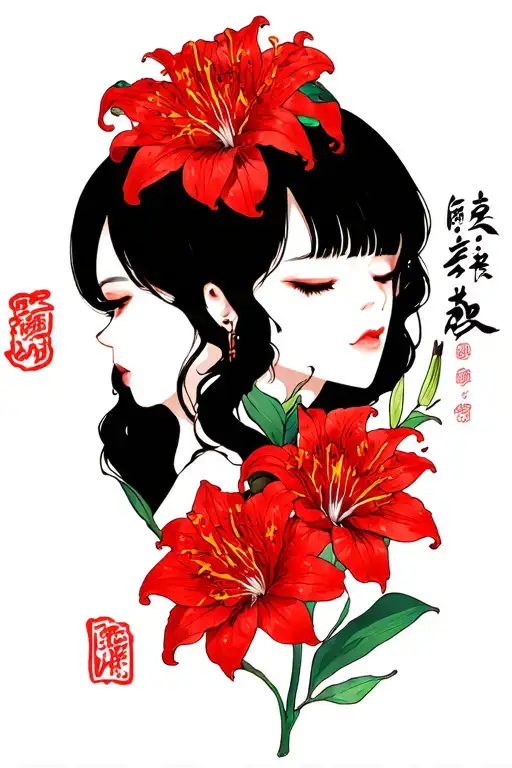 Red Spider Lily And Love And Respect Kanjis
