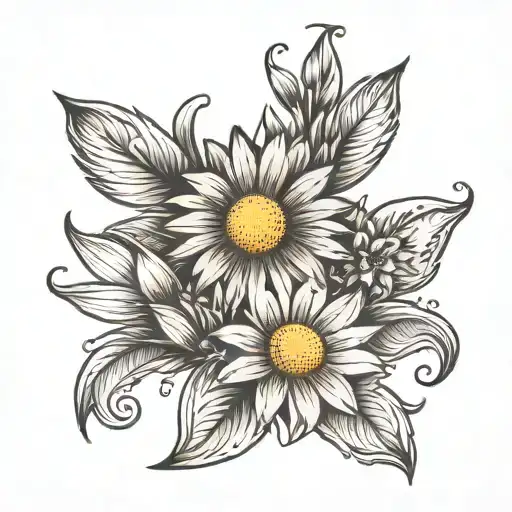 Daisy With Initials M & C