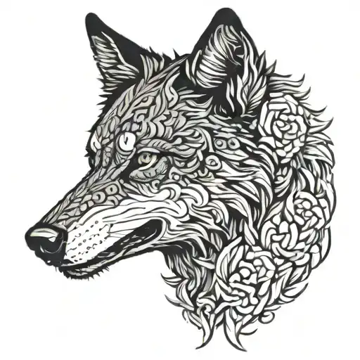 Black Wolf Head