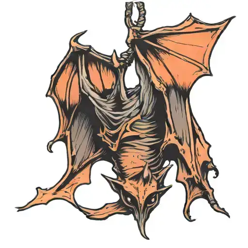 Bat Hanging Upside
