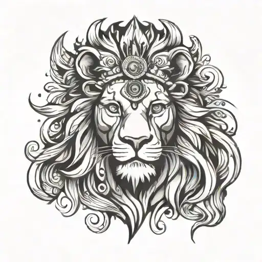 Indian God With Lion