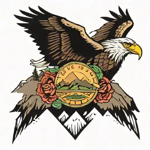 Karma With Eagle And Mountains Inside