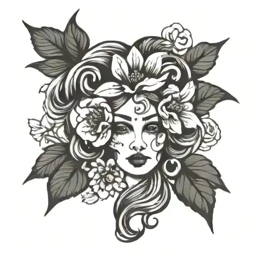 Floral Lady Head
