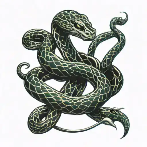 3 Snakes Entretwined Together Symbolizing Loyalty Femininity And Power