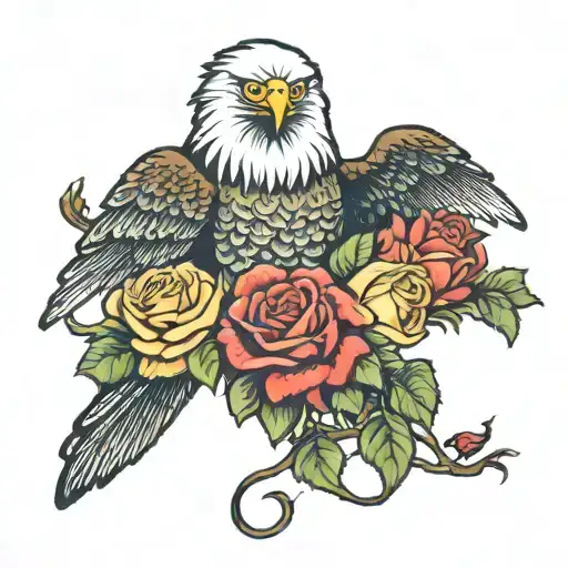 Eagle Holding Roses