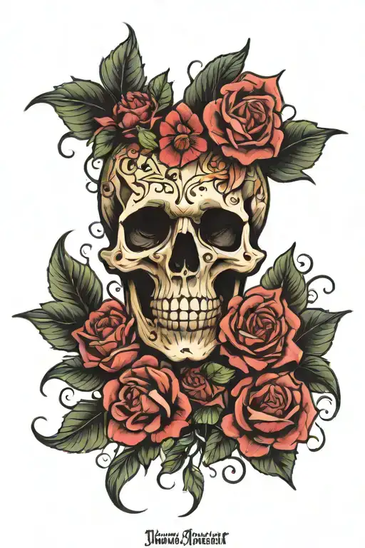 Skull Made Of Flowers