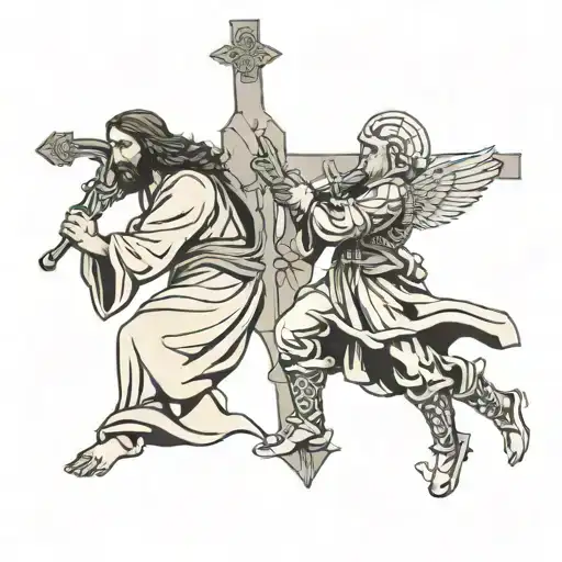 Jesus Christ And Soldier