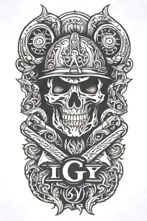 Design A Military Tattoo With The Phrase 'Igy6' As The Focal Point