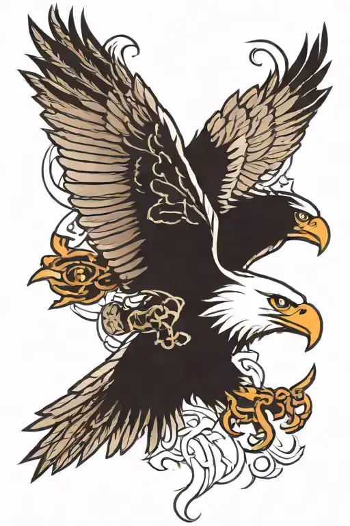 Eagle With Punisher Logo Combined