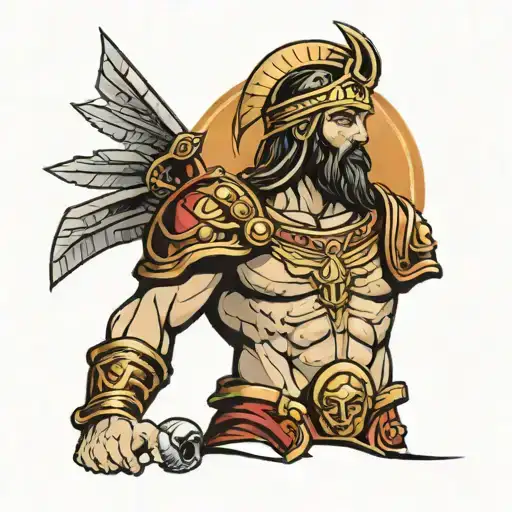 Gladiator With Image Of Jesus Behind