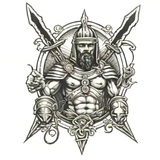 Gladiator With Image Of Jesus Christ