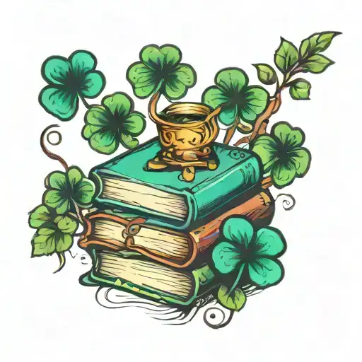 Four Leaf Clover And Books