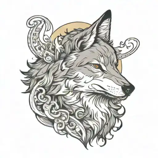 Wolf Head Howling Moon Letter Jmm Hidden In Fur