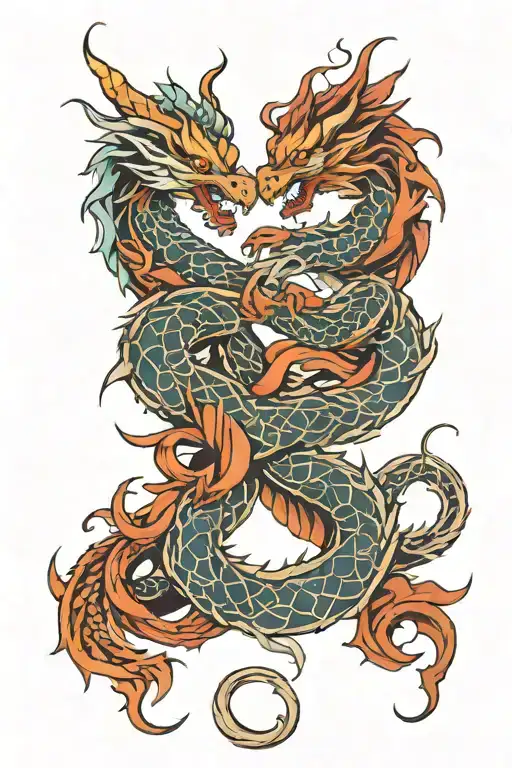 Gemini Dragon Intertwined