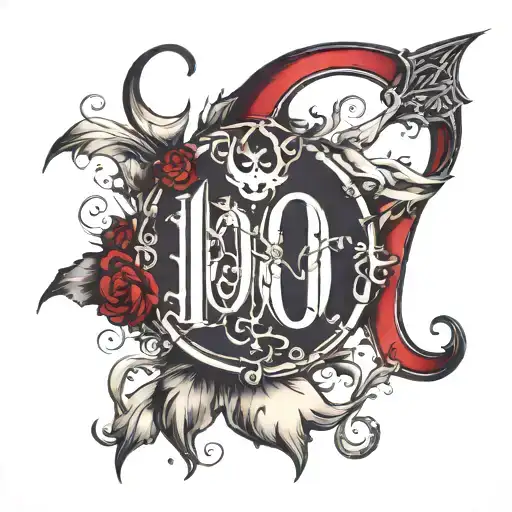 The Number 100 Written Gothic