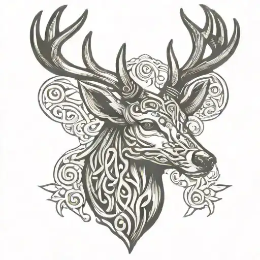 Celtic Deer Head