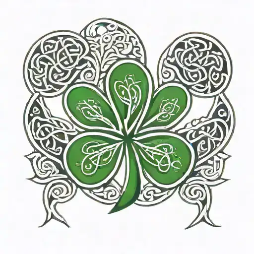 Irish Shamrock And Celtic Pattern With Elements