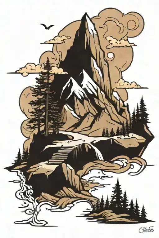 Mountain With Path Through It