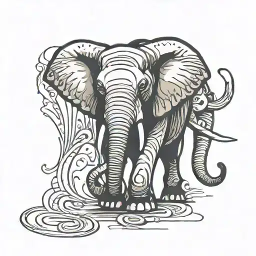 Aggressive Elephant Walking