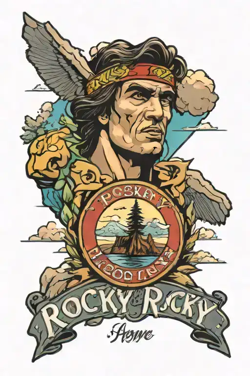 The Name Rocky With Mountain Background