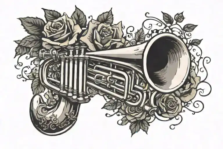 A Trumpet With The Notes To La Vie En Rose Coming Out Of The Horn