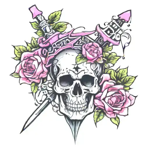 Pink Dagger Skull Trees