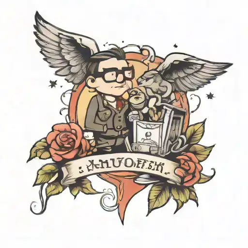 Small Disney's Up Inspired Tattoo With The Date 04-15-24