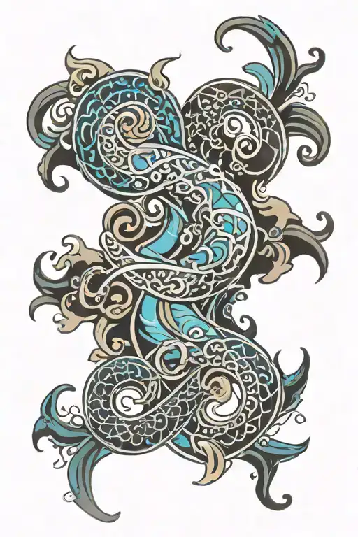 Aquarius And Maori Motif