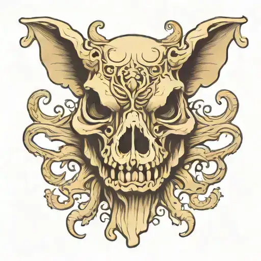 Bone Frog Style Pig Skull With Tusks