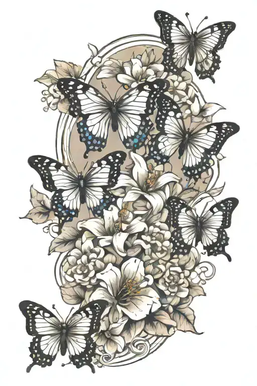 Flowers Butterflies Beach