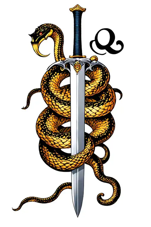 A Sword With A Snake And A Semi Colon Symbol Morphing