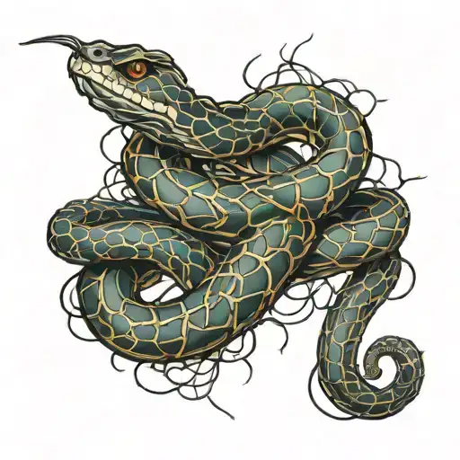 Snake And Barb Wire Wrapped