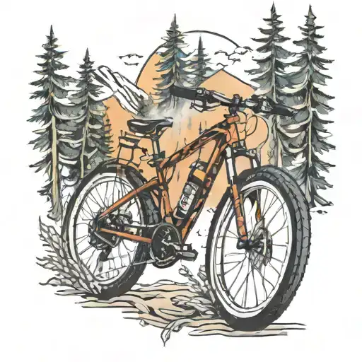A Mountain Bicycle Riding In The Woods