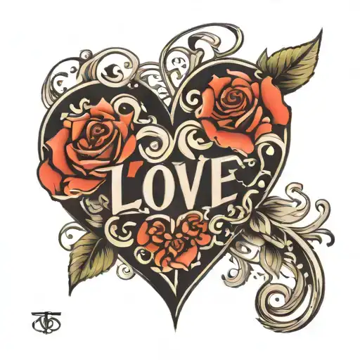 T And A Love Heart Shape