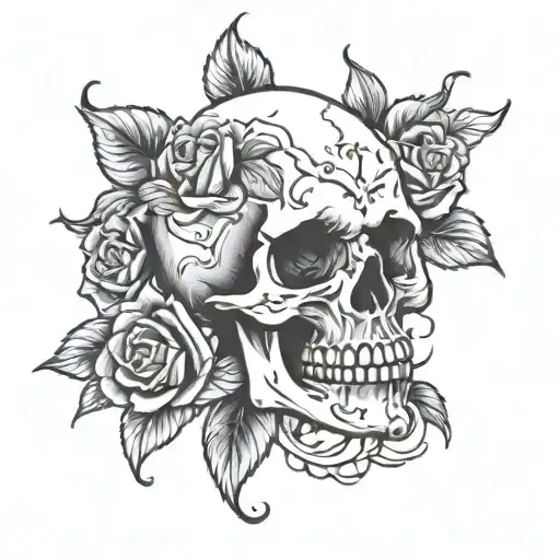 Skull With Roses