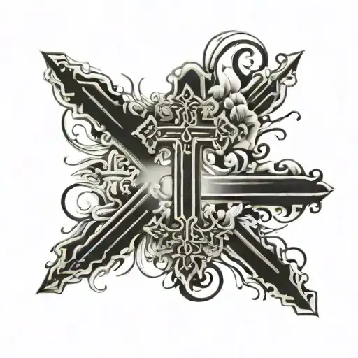 Cross Black Bar Above And Below