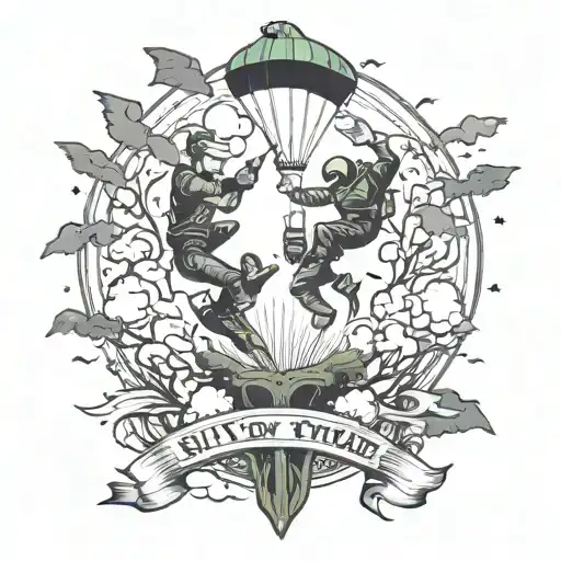 Skydiving Scene And Family Tree