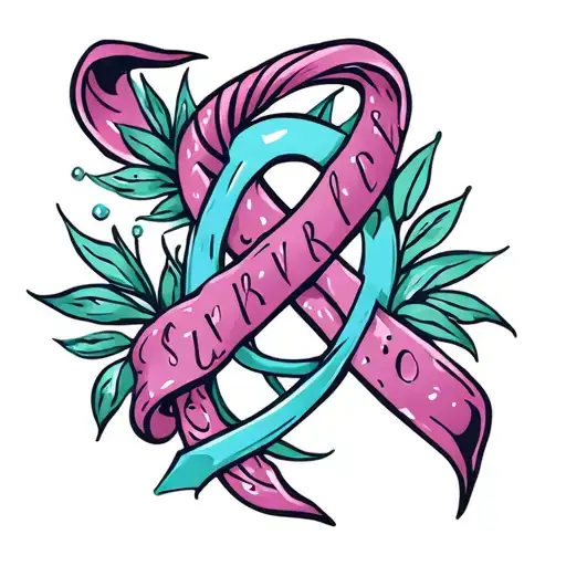 Thyroid Cancer Survivor Symbol Intertwined