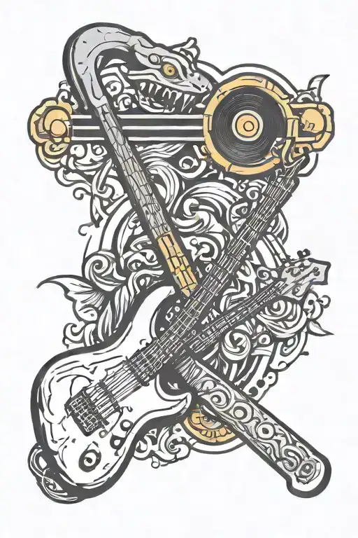 Hammer Throw And Bass Guitar