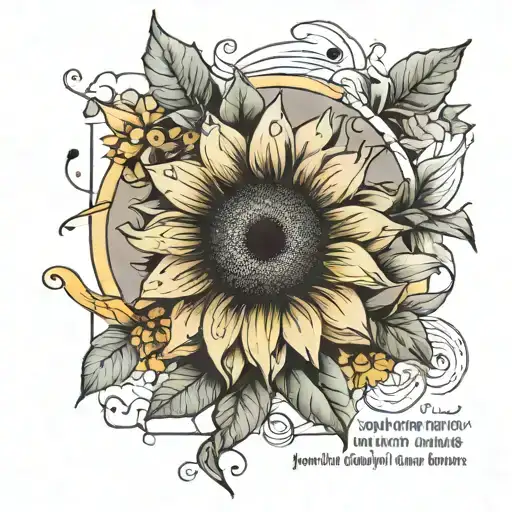 Sunflower And Quotes Written