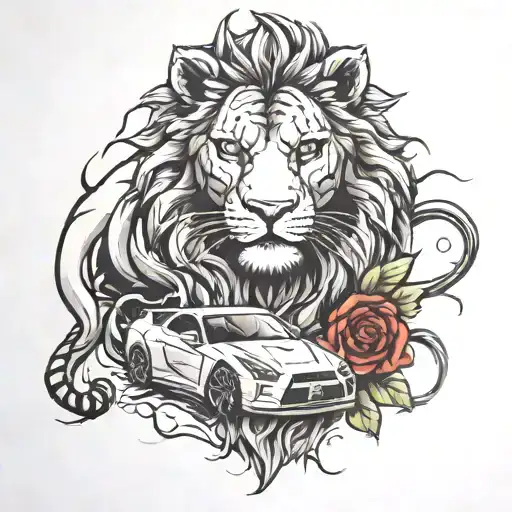 Nissan Gtr And A Lion