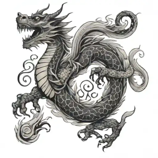 Old Asian Dragon Full Sleeve